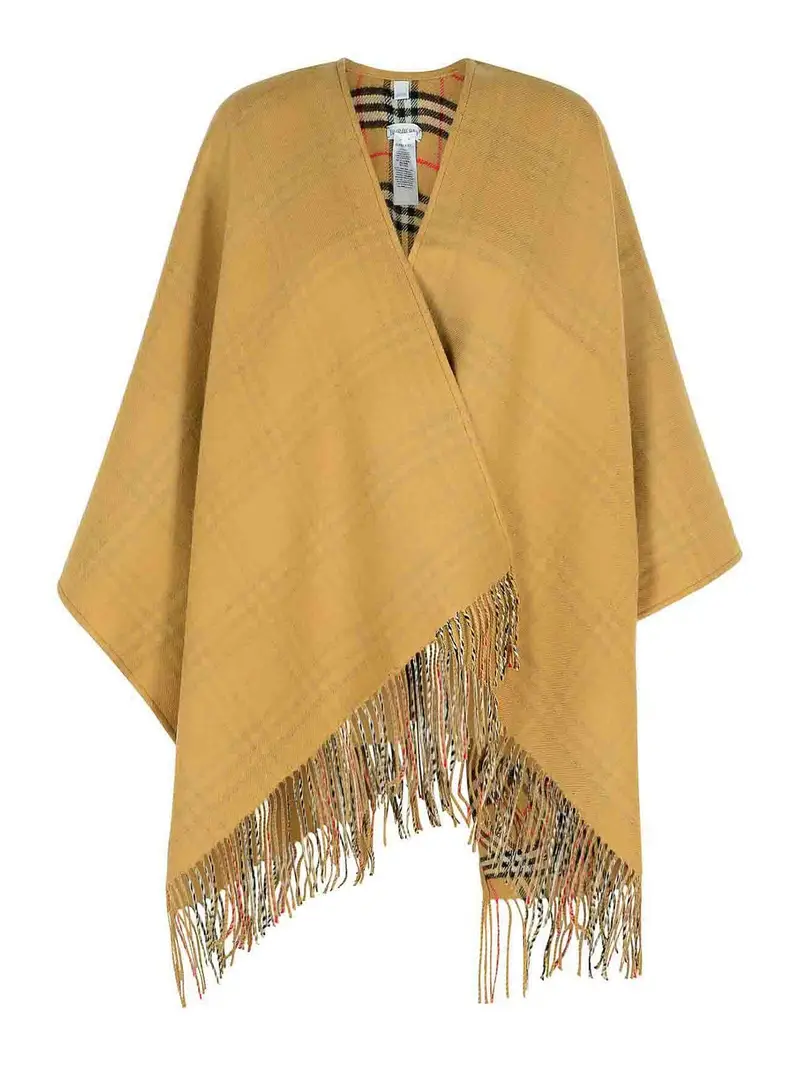 Reversible Beige Wool Cape