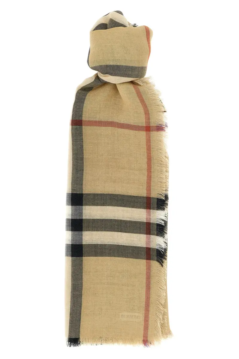 Sciarpa Reversibile Check Beige