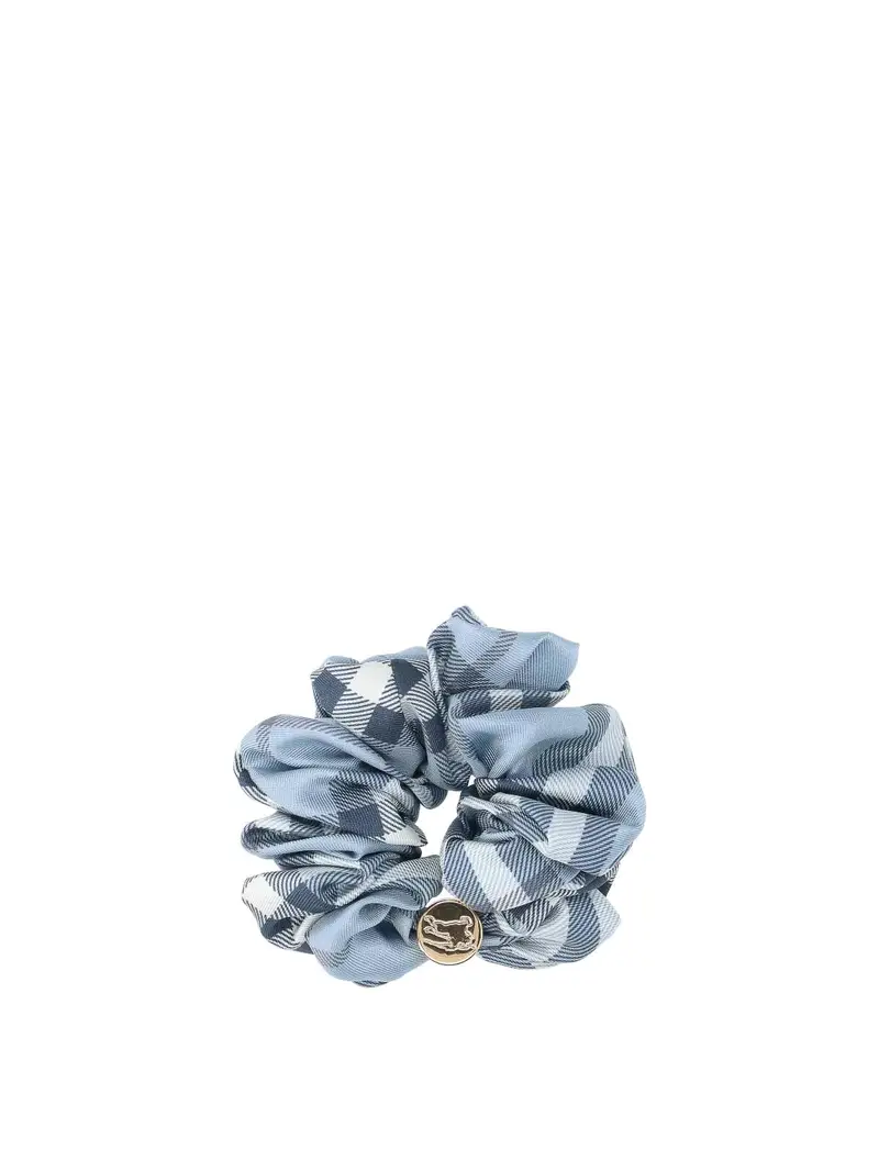 Scrunchie In Seta Blu
