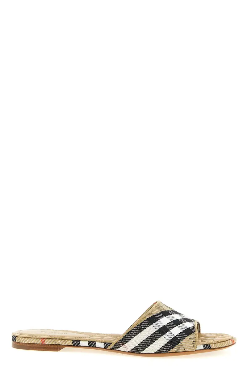 Burberry Slide 'Sloane' beige in misto cotone