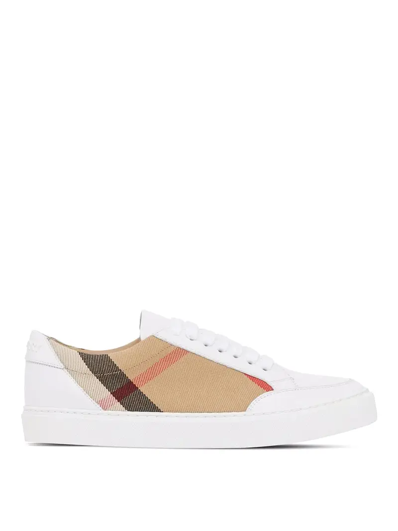 Sneaker basse motivo tartan Bianco