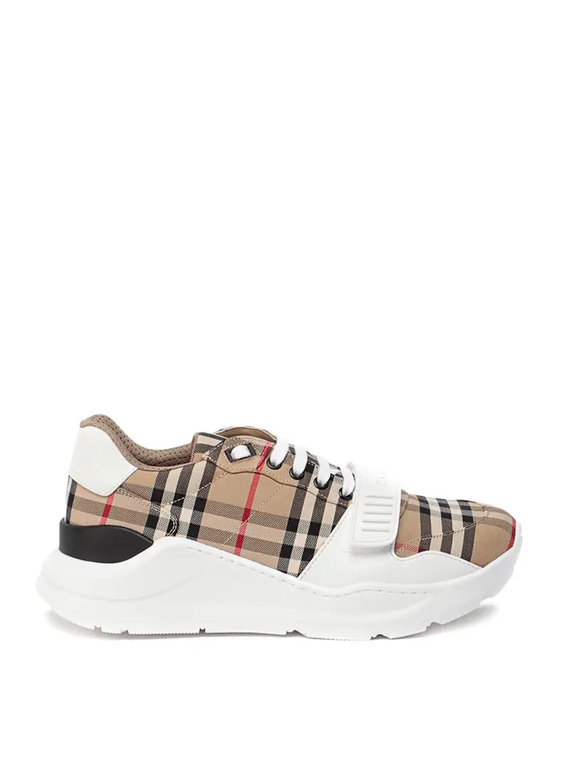 Sneaker in misto cotone Vintage check Beige Scuro