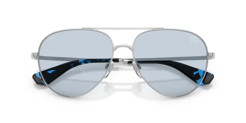 Unisex Burberry BE3172 100572 Occhiali da sole Metallo Argento Blu Pilot Normale miniatura 2