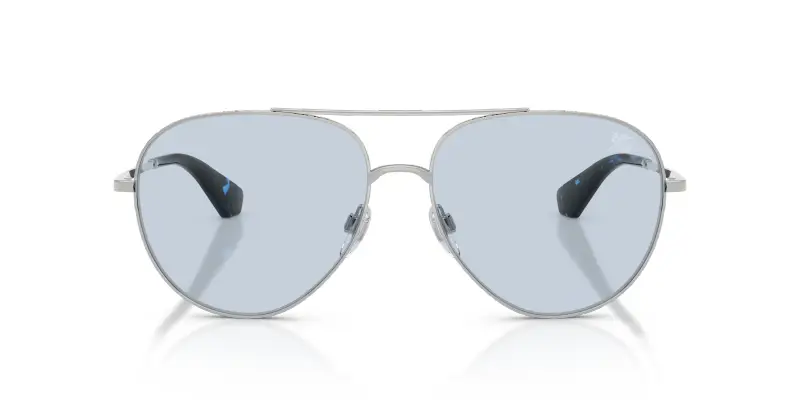 Unisex Burberry BE3172 100572 Occhiali da sole Metallo Argento Blu Pilot Normale miniatura 3