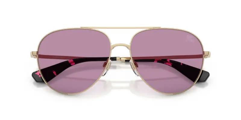 Unisex Burberry BE3172 110969 Occhiali da sole Metallo Oro Viola Pilot Normale miniatura 2