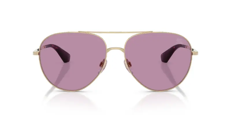 Unisex Burberry BE3172 110969 Occhiali da sole Metallo Oro Viola Pilot Normale miniatura 3