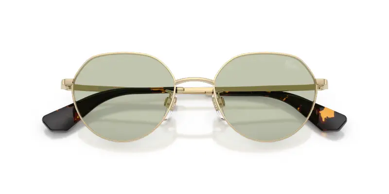 Unisex Burberry BE3173D 1109/2 Occhiali da sole Metallo Oro Verde Rotonda Normale miniatura 2