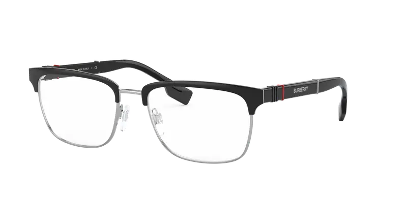 Burberry Uomo BE1348 ALBA 1306 Montature da vista Metallo Argento Trasparente Squadrata Normale
