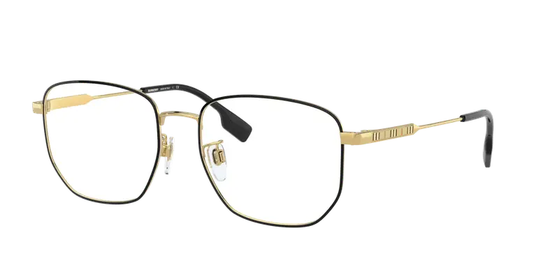 Burberry Uomo BE1352D  1318 Montature da vista Acciaio Nero Trasparente Geometrica Normale