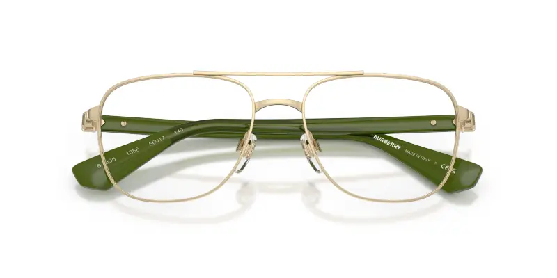 Uomo BE1396 1358 Montature da vista Metallo Oro Trasparente Pilot Normale miniatura 2