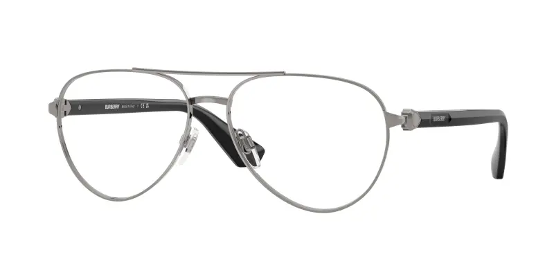 Uomo BE1397 1003 Montature da vista Metallo Grigio Trasparente Pilot Normale