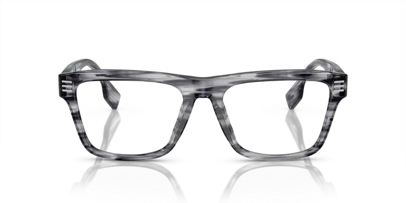 Burberry Uomo BE2387 4097 Montature da vista Acetato Grigio Trasparente Squadrata Normale miniatura 2