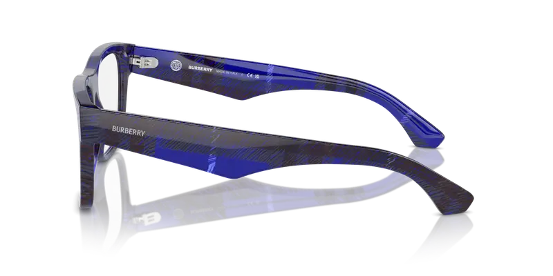 Burberry Uomo BE2411 4114 Montature da vista Acetato Blu Trasparente Squadrata Normale miniatura 3