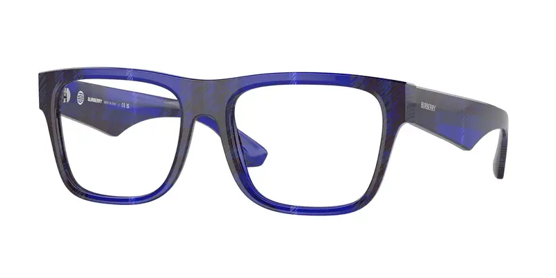 Uomo BE2411 4114 Montature da vista Acetato Blu Trasparente Squadrata Normale
