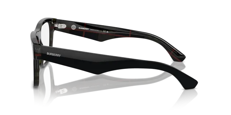 Burberry Uomo BE2411 4121 Montature da vista Acetato Nero Trasparente Squadrata Normale miniatura 3