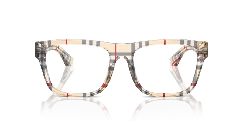 Burberry Uomo BE2411 4122 Montature da vista Acetato Marrone Trasparente Squadrata Normale miniatura 2