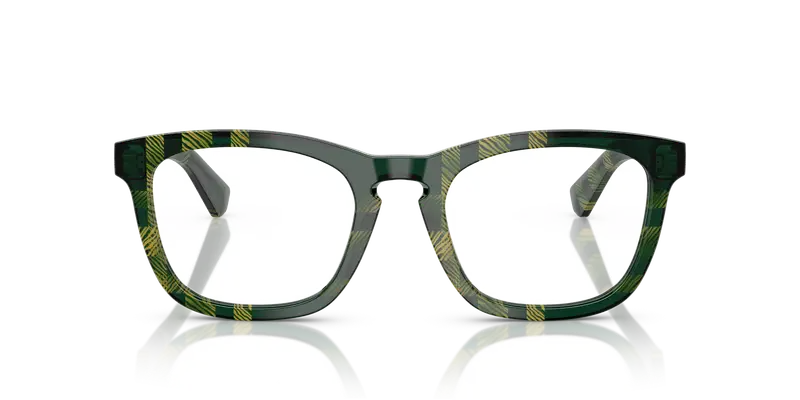 Burberry Uomo BE2417 4125 Montature da vista Acetato Verde Trasparente Squadrata Normale miniatura 2