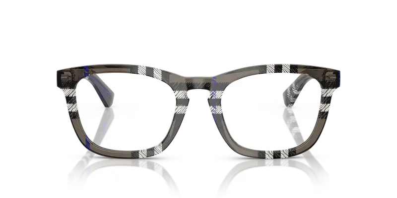 Burberry Uomo BE2417 4147 Montature da vista Acetato Grigio Trasparente Squadrata Normale miniatura 2