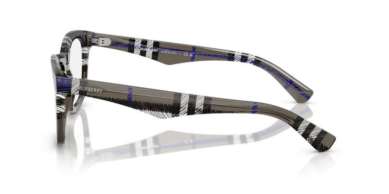 Burberry Uomo BE2417 4147 Montature da vista Acetato Grigio Trasparente Squadrata Normale miniatura 3