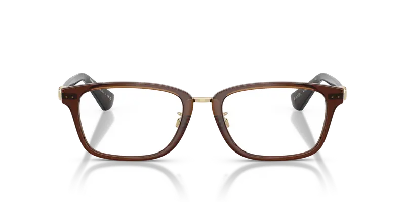 Burberry Uomo BE2437D 4116 Montature da vista Iniettato Marrone Trasparente Squadrata Normale miniatura 2