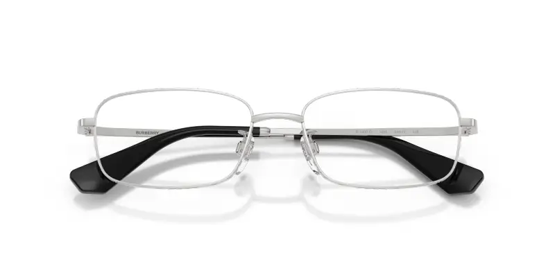 Uomo Burberry BE1402D 1005 Montature da vista Metallo Argento Trasparente Squadrata Normale miniatura 2