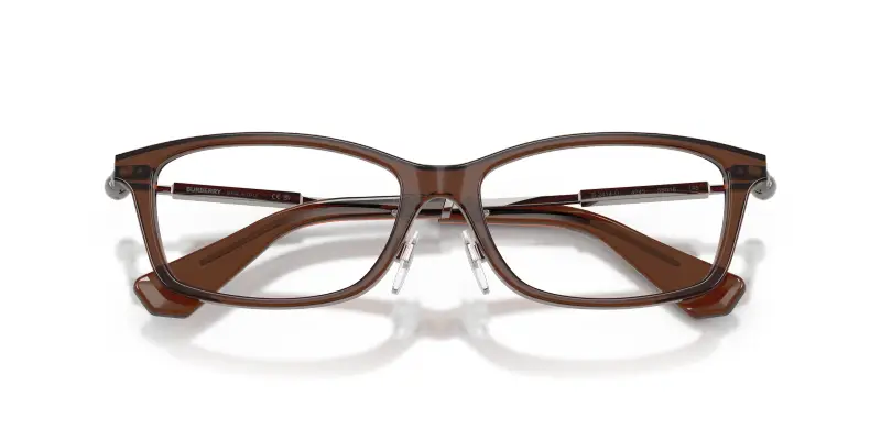 Uomo Burberry BE2414D 4245 Montature da vista Acetato Marrone Trasparente Squadrata Normale miniatura 2