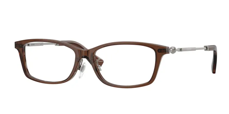 Uomo Burberry BE2414D 4245 Montature da vista Acetato Marrone Trasparente Squadrata Normale