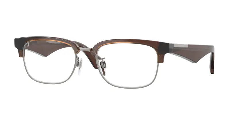 Uomo Burberry BE2424D 4245 Montature da vista Iniettato Marrone Trasparente Squadrata Normale