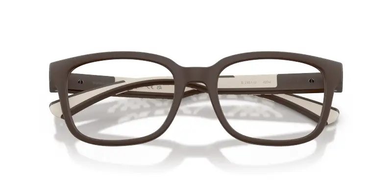 Uomo Burberry BE2451U 4234 Montature da vista Iniettato Marrone Trasparente Squadrata Normale miniatura 2