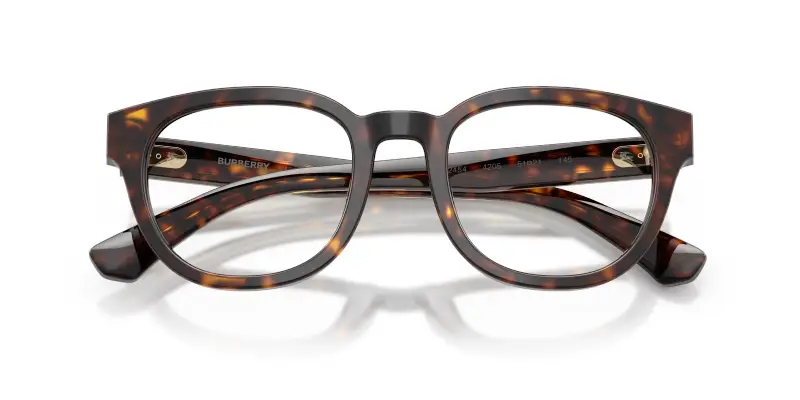 Uomo Burberry BE2454 4205 Montature da vista Acetato Marrone Trasparente Rotonda Normale miniatura 2