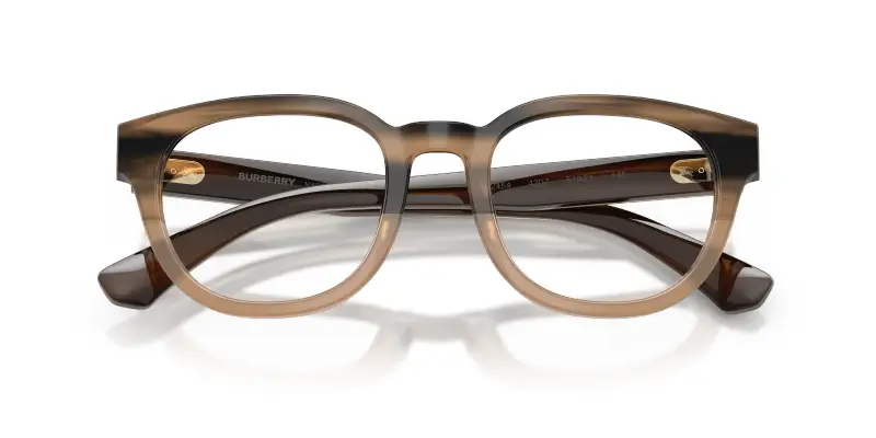 Uomo Burberry BE2454 4207 Montature da vista Acetato Beige Trasparente Rotonda Normale miniatura 2