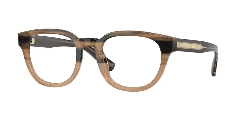 Uomo Burberry BE2454 4207 Montature da vista Acetato Beige Trasparente Rotonda Normale