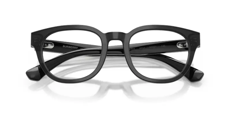 Uomo Burberry BE2454 4211 Montature da vista Acetato Grigio Trasparente Rotonda Normale miniatura 2