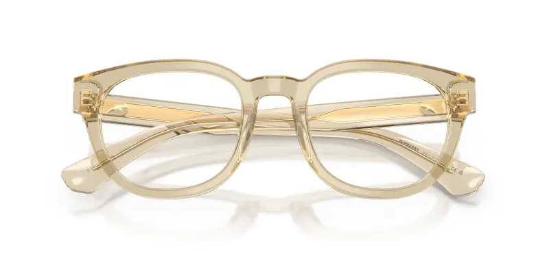 Uomo Burberry BE2454 4226 Montature da vista Acetato Beige Trasparente Rotonda Normale miniatura 2