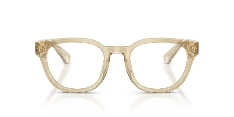Uomo Burberry BE2454 4226 Montature da vista Acetato Beige Trasparente Rotonda Normale miniatura 3