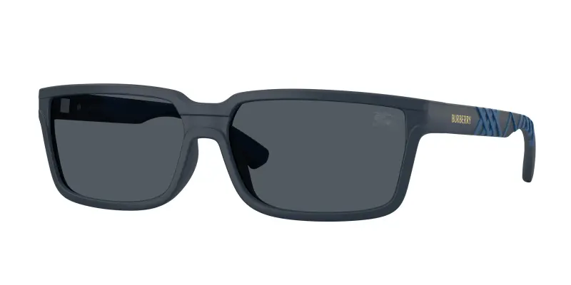 Uomo Burberry BE4495D 424087 Occhiali da sole Iniettato Blu Grigio Squadrata Normale