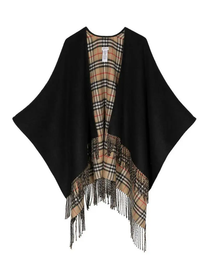 Wool Reversible Cape Nero
