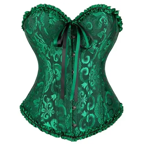 Bustino Corsetto Donna Elegante Satin Floreale Corsetto Stringivita Donna Halloween Corsetti Shapewear Lingerie Lace