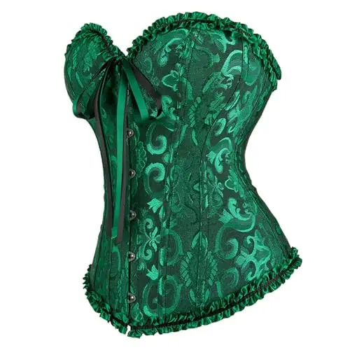 Bustino Corsetto Donna Elegante Satin Floreale Corsetto Stringivita Donna Halloween Corsetti Shapewear Lingerie Lace miniatura 2