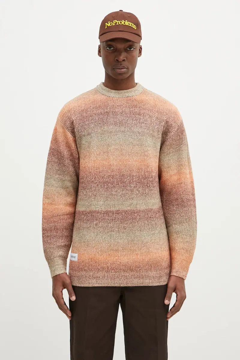 maglione Beams Knit Sweater uomo colore arancione BG243301