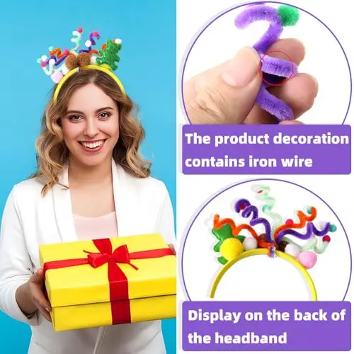 Buziba Cerchietto per capelli da donna, divertente, colorato, a forma di cartone animato, per Halloween, Natale miniatura 3