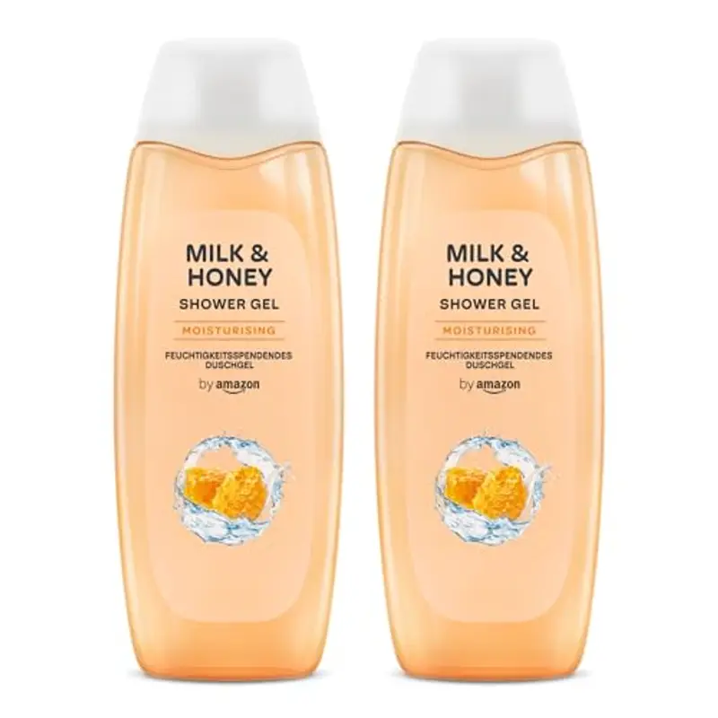 by Amazon Gel Doccia Latte e Miele, 2 x 500ml