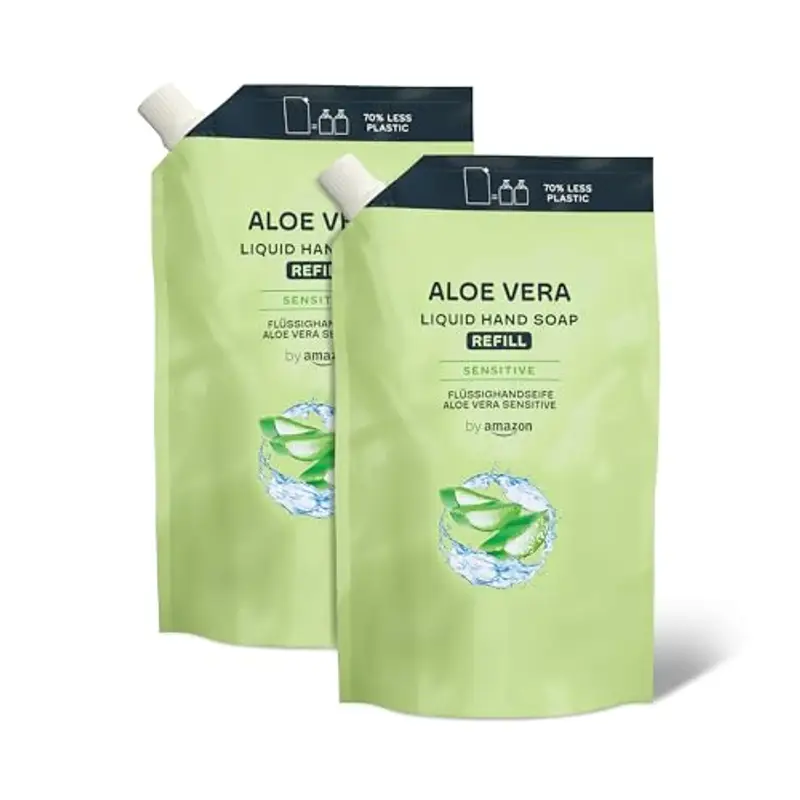 by Amazon Ricarica di Sapone per le mani, Aloe Vera, 2 x 1000ml