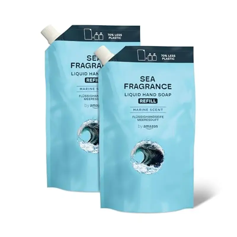 by Amazon Ricarica di Sapone per le mani, Fragranza Marina, 2 x 1000ml