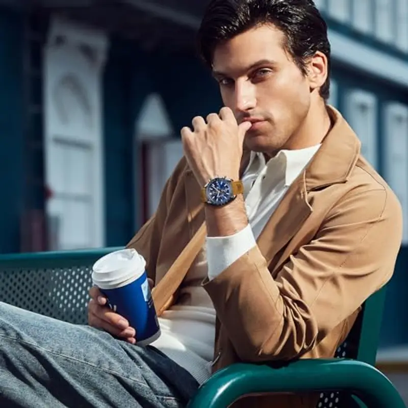 BY BENYAR Orologi Uomo Cronografo Movimento al Quarzo Orologio Elegante Sportivo di Moda Business orologi uomo 30 M Impermeabile e Antigraffio Regalo da Uomo miniatura 2