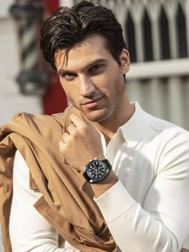 BY BENYAR Orologio Uomo Cronografo Analogico al Quarzo Impermeabile Luminoso Orologi Cinturino Pelle Moda Classico miniatura 2