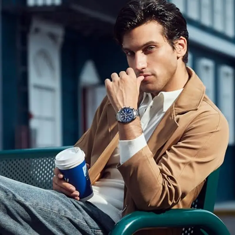 BY BENYAR Orologio Uomo Cronografo Analogico al Quarzo Impermeabile Orologi Elegante Moda Sportivo Classico Acciaio Orologio da Polso Regalo per Uomo miniatura 2