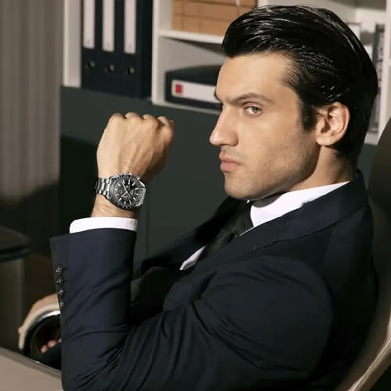 BY BENYAR Orologio Uomo Cronografo Analogico al Quarzo Impermeabile Orologi Elegante Moda Sportivo Classico Acciaio Orologio da Polso Regalo per Uomo miniatura 3