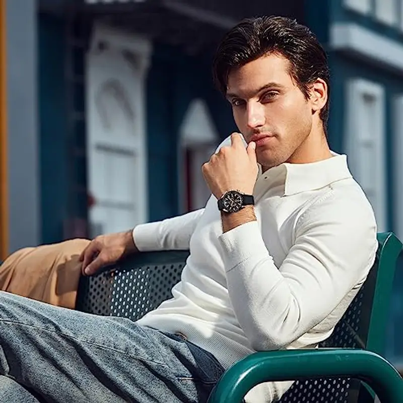 BY BENYAR Orologio Uomo Cronografo Movimento al Quarzo Orologi Impermeabile Luminoso Moda Sportivo Classico Elegante miniatura 2