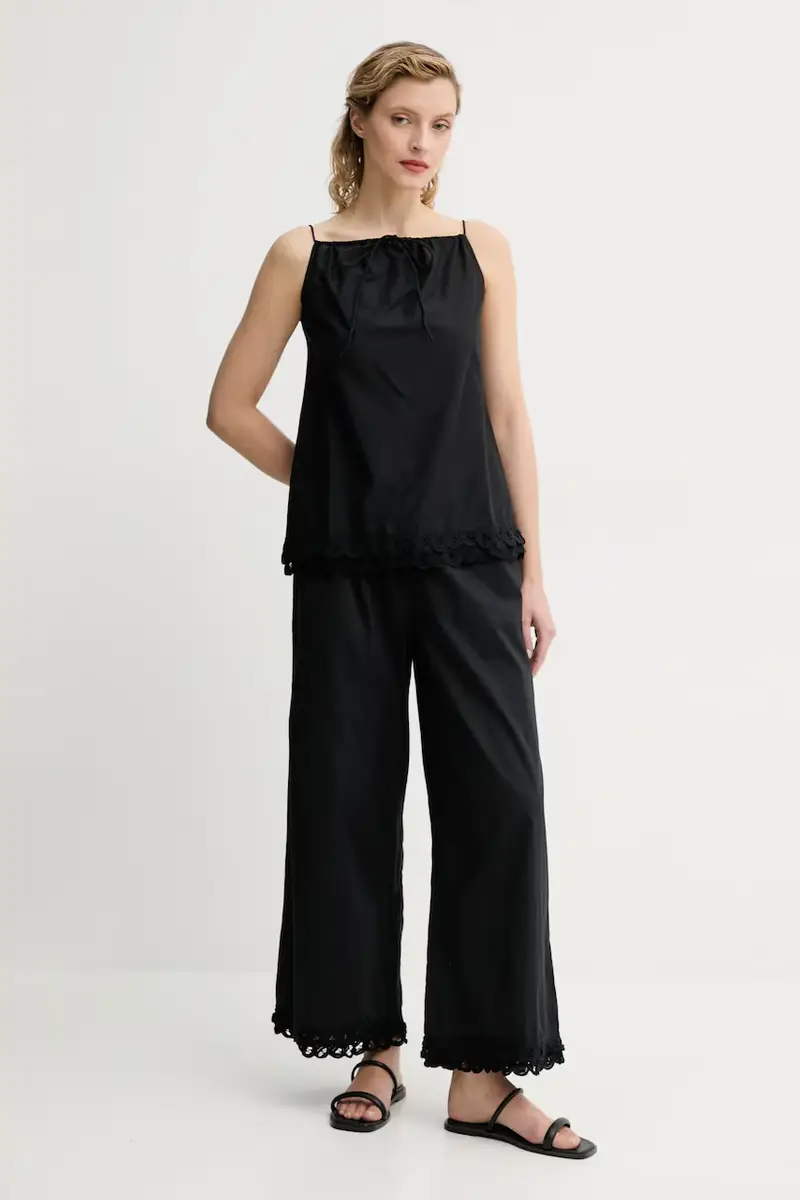 felpa in cotone ELLE donna colore nero 103096 miniatura 2